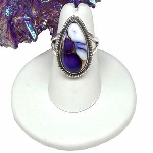 Violet Rose Kingman Turquoise Ring Size 6 925 Sterling Silver Purple Dahlia
